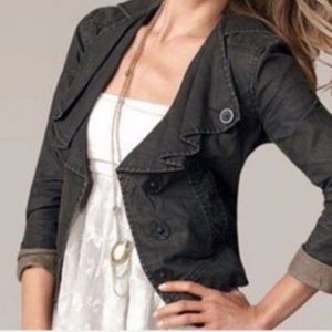 Cabi Waxed Linen Moto Jacket